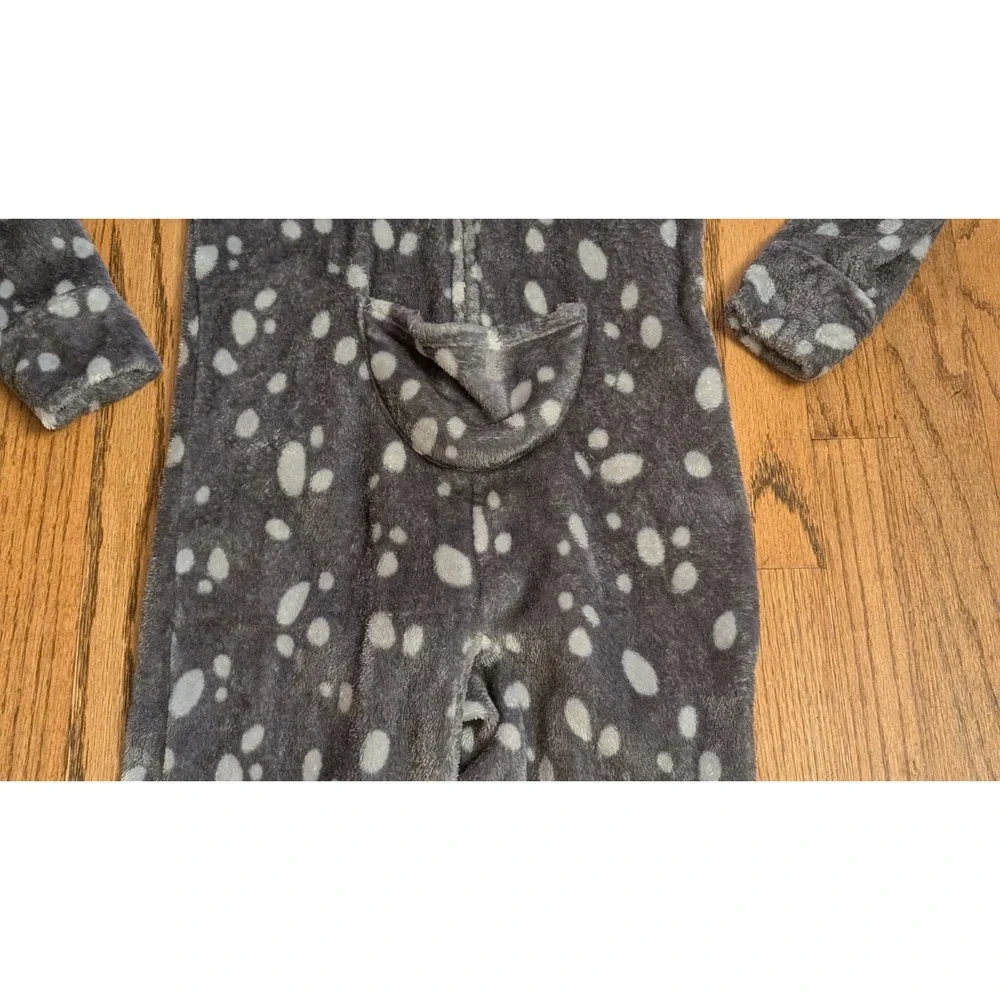 One Piece Pajamas Girls Reindeer Fleece Justice, Kids 10, Christmas Gray Costume